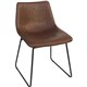 Lorell Mid-century Modern Sled Guest Chair - Tan Bonded Leather Seat - Mid Back - Sled Base - Tan - Bonded Leather - 2 / Carton