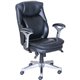 Lorell Wellness by Design Executive Chair - Black Bonded Leather Seat - Black Bonded Leather Back - High Back - 5-star Base - Ar