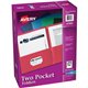 Avery Letter Pocket Folder - 8 1/2" x 11" - 40 Sheet Capacity - 2 Internal Pocket(s) - Embossed Paper - Assorted - 25 / Box