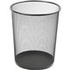 Lorell Black Steel Mesh Round Waste Bin - 4.70 gal Capacity - Round - 14.3" Height x 12" Diameter - Steel - Black - 1 Each