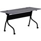 Lorell Charcoal Flip Top Training Table - For - Table TopCharcoal Rectangle, Melamine Top - Black Four Leg Base - 4 Legs x 60" T