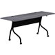 Lorell Charcoal Flip Top Training Table - For - Table TopCharcoal Rectangle, Melamine Top - Black Four Leg Base - 4 Legs x 72" T