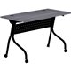 Lorell Charcoal Flip Top Training Table - For - Table TopCharcoal Rectangle, Melamine Top - Black Four Leg Base - 4 Legs x 48" T