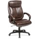 Lorell Executive Chair - Brown Bonded Leather Seat - Brown Bonded Leather Back - High Back - 1 Each