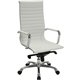 Lorell Modern Executive Chair - Bonded Leather Seat - Bonded Leather Back - High Back - 5-star Base - White - Leather - 1 Each