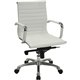 Lorell Modern Management Chair - Bonded Leather Seat - Bonded Leather Back - Mid Back - 5-star Base - White - 1 Each