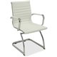 Lorell Modern Guest Chairs - Bonded Leather Seat - Bonded Leather Back - Mid Back - Cantilever Base - White - Leather - 2 / Cart