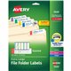 Avery Extra-Large File Folder Labels - 15/16" Width x 3 7/16" Length - Permanent Adhesive - Rectangle - Laser, Inkjet - Blue, Gr