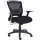 Lorell Flipper Arm Mid-back Chair - Fabric Seat - Mid Back - 5-star Base - Black - 1 Each