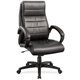 Lorell Deluxe High-back Leather Chair - Leather Seat - Leather Back - High Back - 5-star Base - Black - 1 Each