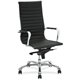 Lorell Modern Chair Series High-back Leather Chair - Leather Seat - Leather Back - High Back - 5-star Base - Black - 1 Each