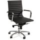Lorell Modern Chair Series Mid-back Leather Chair - Leather Seat - Leather Back - Mid Back - 5-star Base - Black - 1 Each