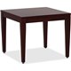 Lorell Mahogany Finish Solid Wood Corner Table - For - Table TopSquare Top - Four Leg Base - 4 Legs - 23.60" Table Top Length x 