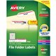 Avery TrueBlock File Folder Labels - Permanent Adhesive - Rectangle - Laser, Inkjet - Red - Paper - 30 / Sheet - 50 Total Sheets