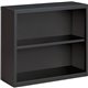 Lorell Fortress Series Charcoal Bookcase - 34.5" x 12.6"30" - 2 Shelve(s) - Material: Steel - Finish: Charcoal, Powder Coated - 
