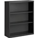 Lorell Fortress Series Charcoal Bookcase - 34.5" x 13"42" - 3 Shelve(s) - Material: Steel - Finish: Charcoal, Powder Coated - Ad