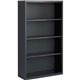 Lorell Fortress Series Charcoal Bookcase - 34.5" x 13"60" - 4 Shelve(s) - Material: Steel - Finish: Charcoal, Powder Coated - Ad