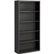Lorell Fortress Series Charcoal Bookcase - 34.5" x 13"72" - 5 Shelve(s) - Material: Steel - Finish: Charcoal, Powder Coated - Ad