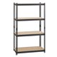 Lorell 2,300 lb Capacity Riveted Steel Shelving - 4 Shelf(ves) - 60" Height x 36" Width x 18" Depth - 30% Recycled - Black - Ste
