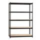 Lorell 2,300 lb Capacity Riveted Steel Shelving - 5 Shelf(ves) - 72" Height x 48" Width x 18" Depth - 30% Recycled - Black - Ste