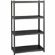 Lorell 3,200 lb Capacity Riveted Steel Shelving - 4 Shelf(ves) - 60" Height x 36" Width x 18" Depth - 30% Recycled - Black - Ste