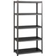 Lorell 3,200 lb Capacity Riveted Steel Shelving - 5 Shelf(ves) - 72" Height x 36" Width x 18" Depth - 30% Recycled - Black - Ste