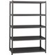 Lorell 3,200 lb Capacity Riveted Steel Shelving - 5 Shelf(ves) - 72" Height x 48" Width x 18" Depth - 30% Recycled - Black - Ste