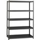 Lorell 3,200 lb Capacity Riveted Steel Shelving - 5 Shelf(ves) - 72" Height x 48" Width x 24" Depth - 30% Recycled - Black - Ste