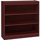 Lorell Panel End Hardwood Veneer Bookcase - 36" x 12" x 36" - 3 x Shelf(ves) - 330 lb Load Capacity - Mahogany - Laminate - Wood