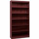 Lorell Panel End Hardwood Veneer Bookcase - 36" x 12" x 84" - 6 x Shelf(ves) - 660 lb Load Capacity - Mahogany - Laminate - Wood