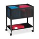 Lorell Mesh Rolling File - 4 Casters - Steel - x 13.3" Width x 24.2" Depth x 27.7" Height - Black - 1 Each