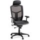 Lorell ErgoMesh Series High-Back Mesh Chair - Black Mesh Seat - Mesh Back - Plastic, Steel Frame - Black - 1 Each