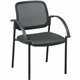 Lorell Guest Chair - Black Faux Leather Seat - Four-legged Base - Black - 1 Each