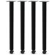 Lorell Relevance Tabletop Post Legs - 1" x 2"27.8" , 2" Caster - Material: Steel - Finish: Black