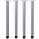 Lorell Relevance Tabletop Post Legs - 1" x 2"27.8" , 2" Caster - Material: Steel - Finish: Gray
