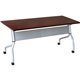 Lorell Mahogany Flip Top Training Table - For - Table TopRectangle Top - Four Leg Base - 4 Legs x 23.60" Table Top Width x 72" T