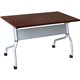Lorell Mahogany Flip Top Training Table - For - Table TopRectangle Top - Four Leg Base - 4 Legs x 23.60" Table Top Width x 48" T