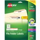 Avery TrueBlock File Folder Labels - Permanent Adhesive - Rectangle - Laser, Inkjet - Orange - Paper - 30 / Sheet - 25 Total She