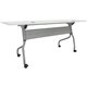Lorell White Laminate Flip Top Training Table - For - Table TopWhite Top - Silver Base - 4 Legs - 23.60" Table Top Length x 72" 