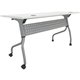 Lorell White Laminate Flip Top Training Table - For - Table TopWhite Top - Silver Base - 4 Legs - 23.60" Table Top Length x 60" 