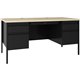 Lorell Fortress Maple Top Double-pedestal Desk - 60" x 29.5"30" , 1.1" Top, 0.8" Modesty Panel - File Drawer(s) - Double Pedesta