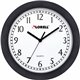 Lorell 9" Round Profile Wall Clock - Analog - Quartz - White Main Dial - Black/Plastic Case