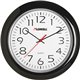 Lorell 13-1/4" Round Quartz Wall Clock - Analog - Quartz - White Main Dial - Black/Plastic Case