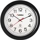 Lorell 13-1/4" Radio Controlled Wall Clock - Analog - Quartz - White Main Dial - Black/Plastic Case