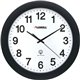 Lorell 12" Round Radio Controlled Wall Clock - Analog - Quartz - White Main Dial - Black/Plastic Case