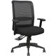 Lorell Executive High-Back Mesh Multifunction Chair - Black Fabric Seat - Black Back - Steel Frame - 5-star Base - Black - 1 Eac