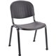 Lorell Low Back Stack Chair - Polypropylene Seat - Polypropylene Back - Low Back - Four-legged Base - Black - 4 / Carton