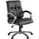 Lorell Managerial Chair - Black Leather Seat - 5-star Base - Black - 1 Each