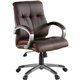 Lorell Managerial Chair - Brown Leather Seat - 5-star Base - Brown - 1 Each