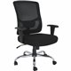 Lorell Big & Tall Mid-back Task Chair - Fabric Seat - Mid Back - 5-star Base - Black - 1 Each